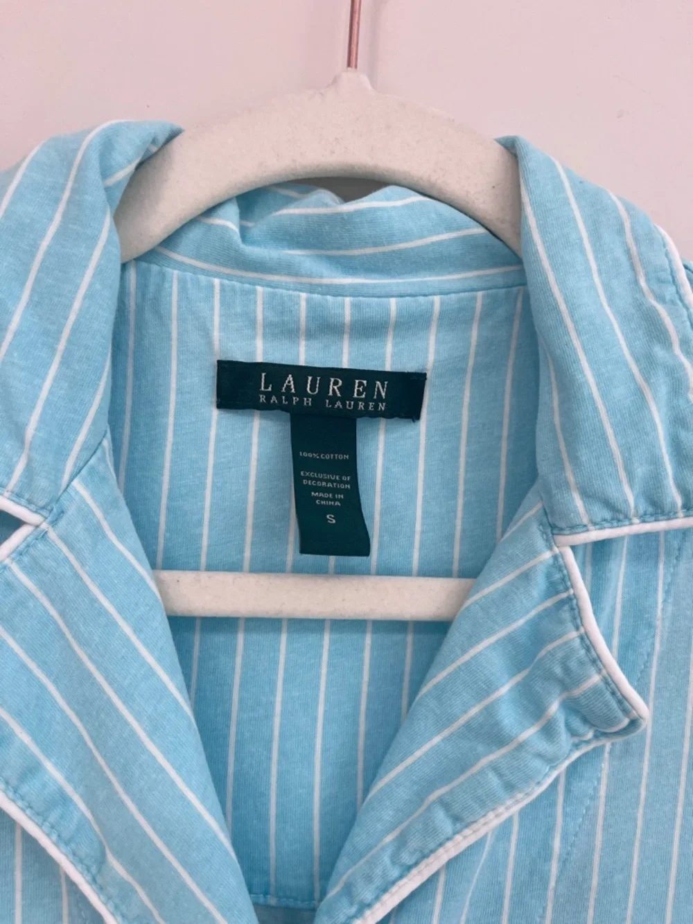 Lauren Ralph Lauren Women's Sz S 2-Pc Striped Bingham Bermuda Cotton Pajama Set